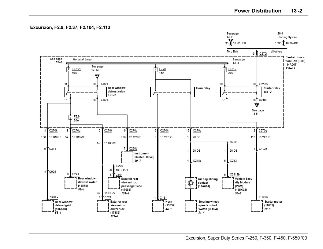 Ford F Series Super Duty 2003 wiring diagrams